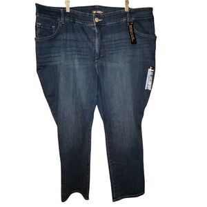 Lee Plus Women’s Straight Leg Jeans Relaxed Fit 26W High Rise Slimming‎ NWT